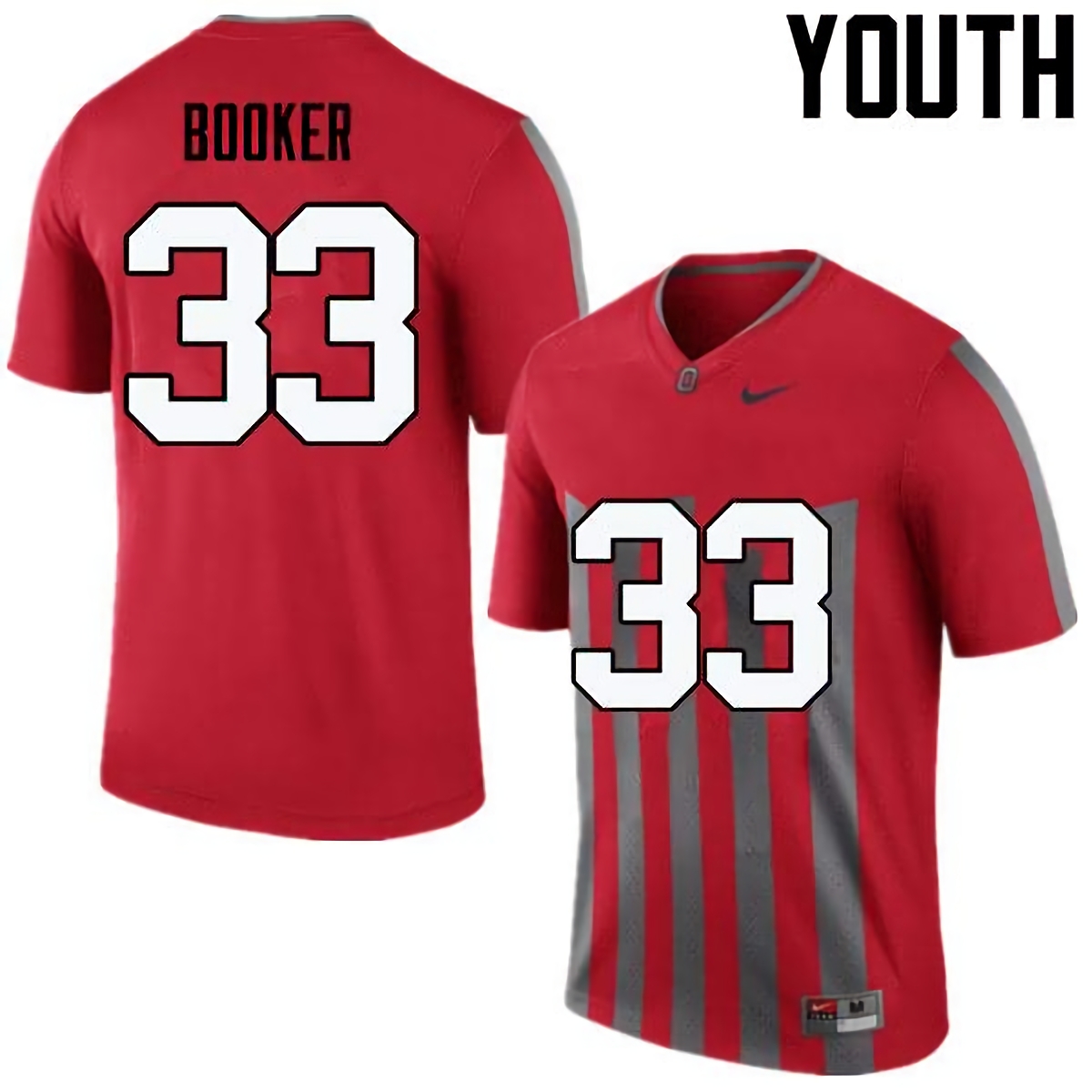 Dante Booker Ohio State Buckeyes Youth NCAA #33 Nike Throwback Red College Stitched Football Jersey VTJ8056UA